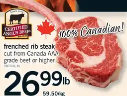 Fortinos FRENCHED RIB STEAK offer
