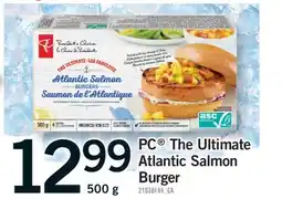 Fortinos PC THE ULTIMATE ATLANTIC SALMON BURGER, 500 G offer