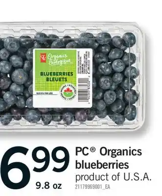 Fortinos PC ORGANICS BLUEBERRIES, 9.8 oz offer