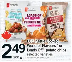 Fortinos PC KETTLE COOKED, WORLD OF FLAVOURS OR LOADS OF POTATO CHIPS offer