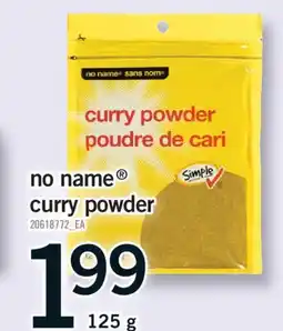 Fortinos NO NAME CURRY POWDER,125g offer