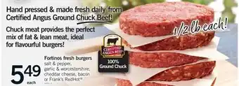 Fortinos FORTINOS FRESH BURGERS offer