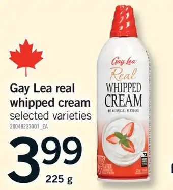 Fortinos GAY LEA REAL WHIPPED CREAM, 225 G offer
