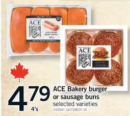 Fortinos ACE BAKERY BURGER OR SAUSAGE BUNS, 4'S offer