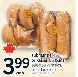 Fortinos SUBMARINE 4'S OR KAISER 6'S BUNS offer