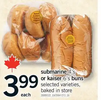 Fortinos SUBMARINE 4'S OR KAISER 6'S BUNS offer
