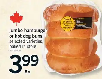 Fortinos JUMBO HAMBURGER OR HOT DOG BUNS 8's offer