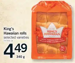 Fortinos KING'S HAWAIIAN ROLLS, 340 G offer