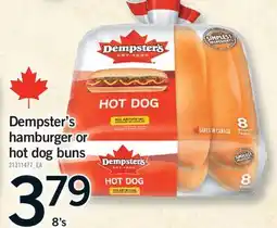 Fortinos DEMPSTER'S HAMBURGER OR HOT DOG BUNS, 8'S offer