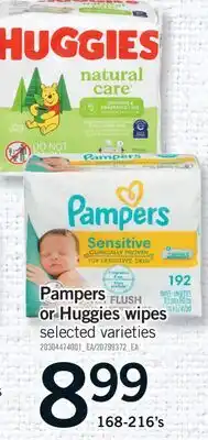 Fortinos PAMPERS OR HUGGIES WIPES, 168-216'S offer