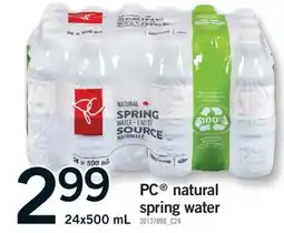Fortinos PC NATURAL SPRING WATER, 24X500 ML offer