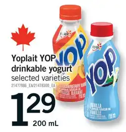 Fortinos YOPLAIT YOP DRINKABLE YOGURT, 200 ml offer