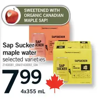 Fortinos SAP SUCKER MAPLE WATER, 4X355 ML offer