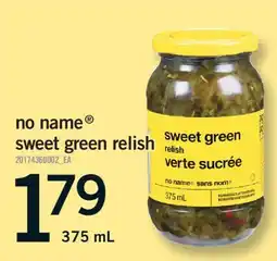 Fortinos NO NAME SWEET GREEN RELISH, 375 ML offer