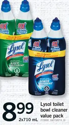 Fortinos LYSOL TOILET BOWL CLEANER VALUE PACK 2x710 mL offer