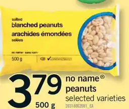 Fortinos NO NAME PEANUTS, 500 G offer