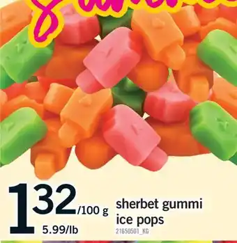 Fortinos SHERBET GUMMI ICE POPS offer
