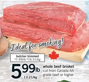 Fortinos WHOLE BEEF BRISKET offer