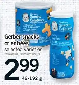 Fortinos GERBER SNACKS OR ENTRÉES, 42-192 G offer