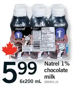Fortinos NATREL 1% CHOCOLATE MILK, 6X200 ML offer