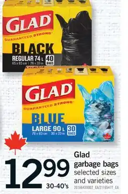 Fortinos GLAD GARBAGE BAGS offer