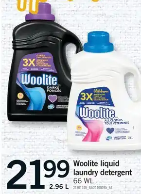 Fortinos WOOLITE LIQUID LAUNDRY DETERGENT, 2.96 L offer