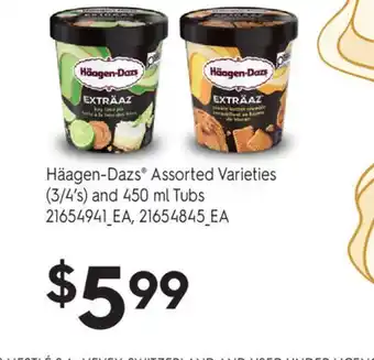 Fortinos HÄAGEN-DAZS , (3/4'S) AND 450 ML TUBS offer