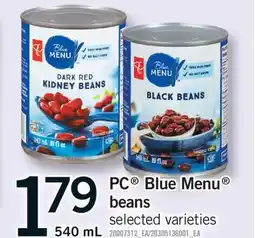 Fortinos PC BLUE MENU BEANS, 540 ml offer