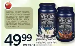 Fortinos VEGA SPORT PROTEIN POWDER, 804-837 G offer