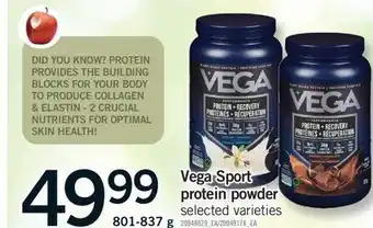 Fortinos VEGA SPORT PROTEIN POWDER, 804-837 G offer