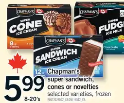 Fortinos CHAPMAN'S SUPER SANDWICH, CONES OR NOVELTIES, 8-20'S offer