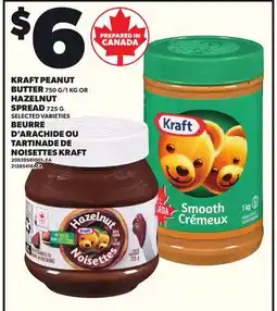 Independent Grocer KRAFT PEANUT BUTTER 750 G/1 KG OR HAZELNUT SPREAD 725 G offer