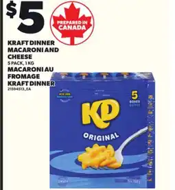 Independent Grocer KRAFT DINNER MACARONI AND CHEESE, 5 PACK, 1 KG offer