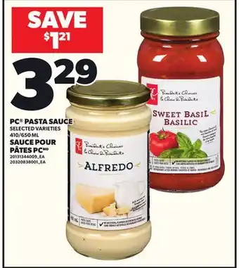 Independent Grocer PC PASTA SAUCE, 410/650 ML offer