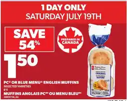 Independent Grocer PC OR BLUE MENU ENGLISH MUFFINS, 6'S offer