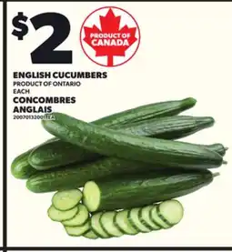 Independent Grocer ENGLISH CUCUMBERS offer