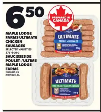 Independent Grocer MAPLE LODGE FARMS ULTIMATE CHICKEN SAUSAGES, 375-500 G offer