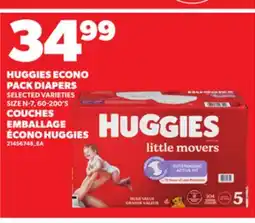 Independent Grocer HUGGIES ECONO PACK DIAPERS, SIZE N-7, 60-200'S offer