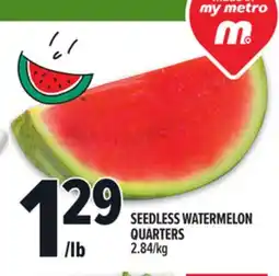 Metro SEEDLESS WATERMELON QUARTERS offer