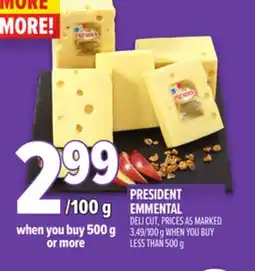 Metro PRESIDENT EMMENTAL DELI offer