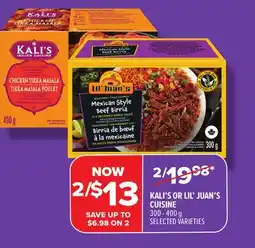 Metro KALI'S OR LIL' JUAN'S CUISINE offer