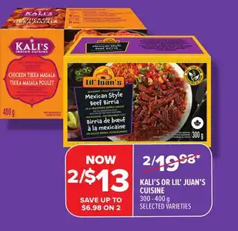 Metro KALI'S OR LIL' JUAN'S CUISINE offer