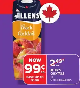 Metro ALLEN'S COCKTAILS offer