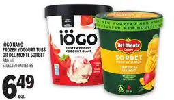 Metro IÖGO NANÖ FROZEN YOGOURT TUBS OR DEL MONTE SORBET offer