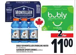 Metro BUBLY OR MONTELLIER SPARKLING WATER offer