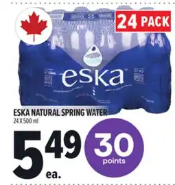Metro ESKA NATURAL SPRING WATER offer