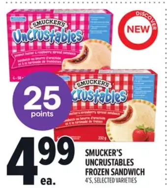 Metro SMUCKER'S UNCRUSTABLES FROZEN SANDWICH offer