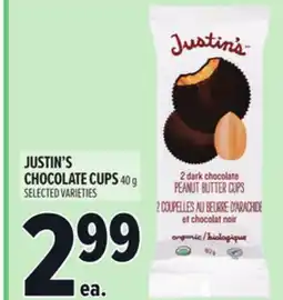 Metro JUSTIN'S CHOCOLATE CUPS offer