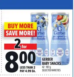 Metro GERBER BABY SNACKS offer