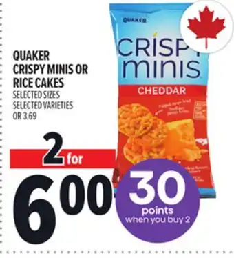 Metro QUAKER CRISPY MINIS OR RICE CAKES offer